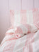 Twin Coral Stripes Turkish Linen Duvet and Pillowcase - Homebody Denver
