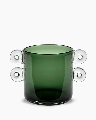 Vase Dark Green Glass - Homebody Denver