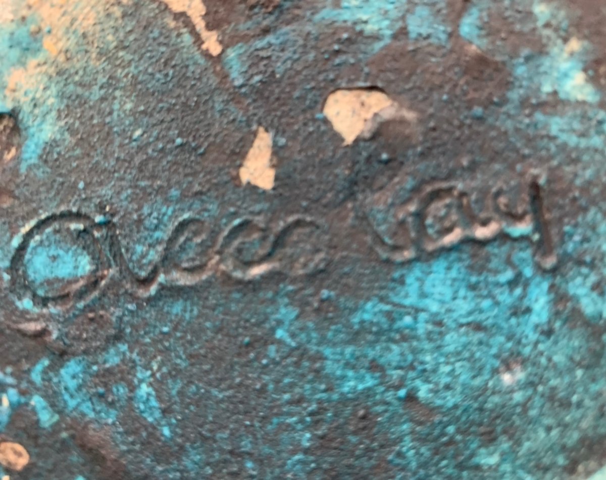 Vintage Original Signed Blue Accolay Pot - Homebody Denver