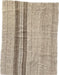Wool Rug in Grey, Natural White, and Brown Melange with Long Offset Stripe Pattern 6.5' x 5' - Homebody Denver