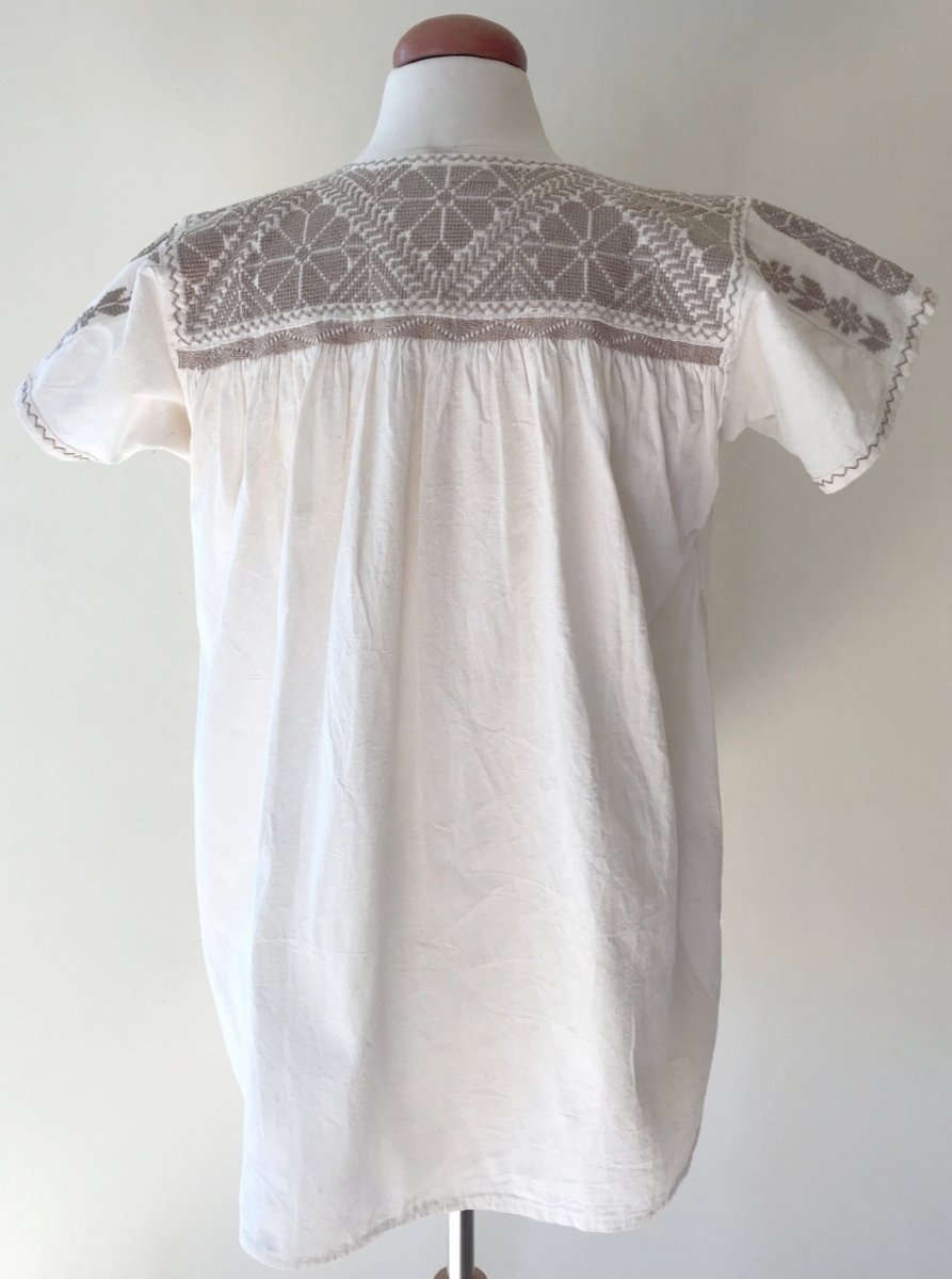Woven Cotton Blouse with Embroidery - Homebody Denver