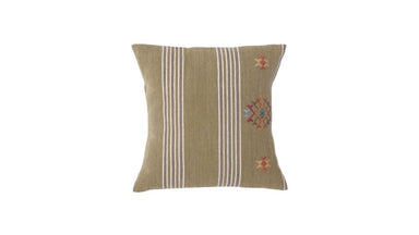 Woven Cotton Cushion with Embroidery 12" x 12" - Homebody Denver